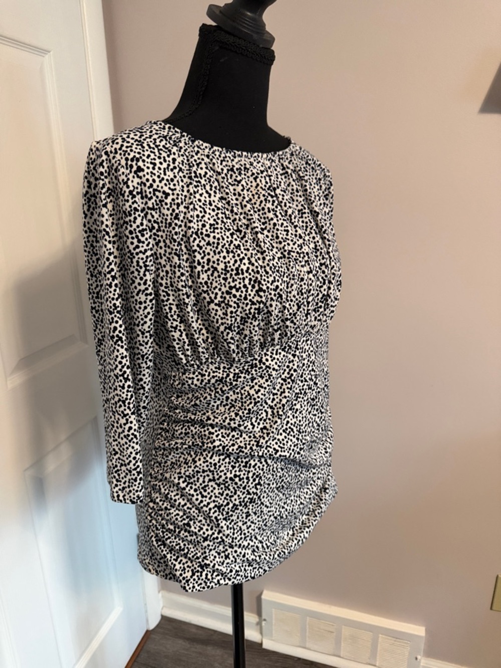 Ann Taylor Black and White Dalmatian Print Blouse - Picture 4 of 6